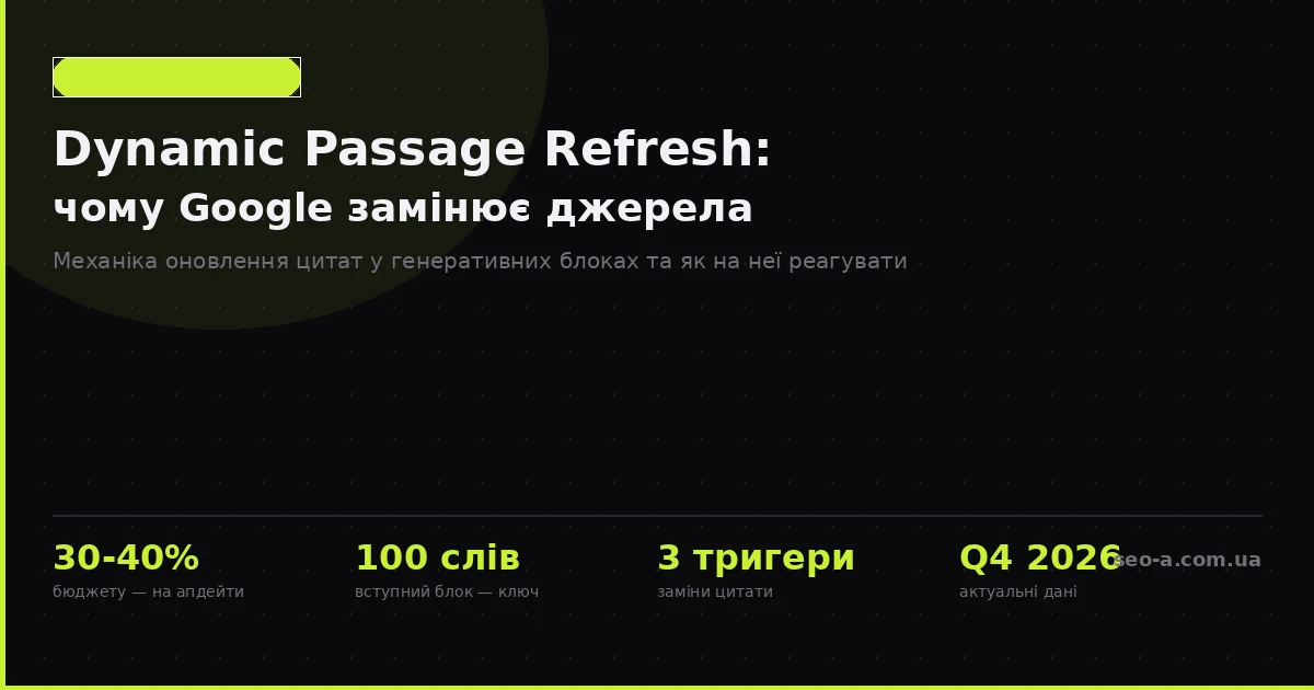Dynamic Passage Refresh